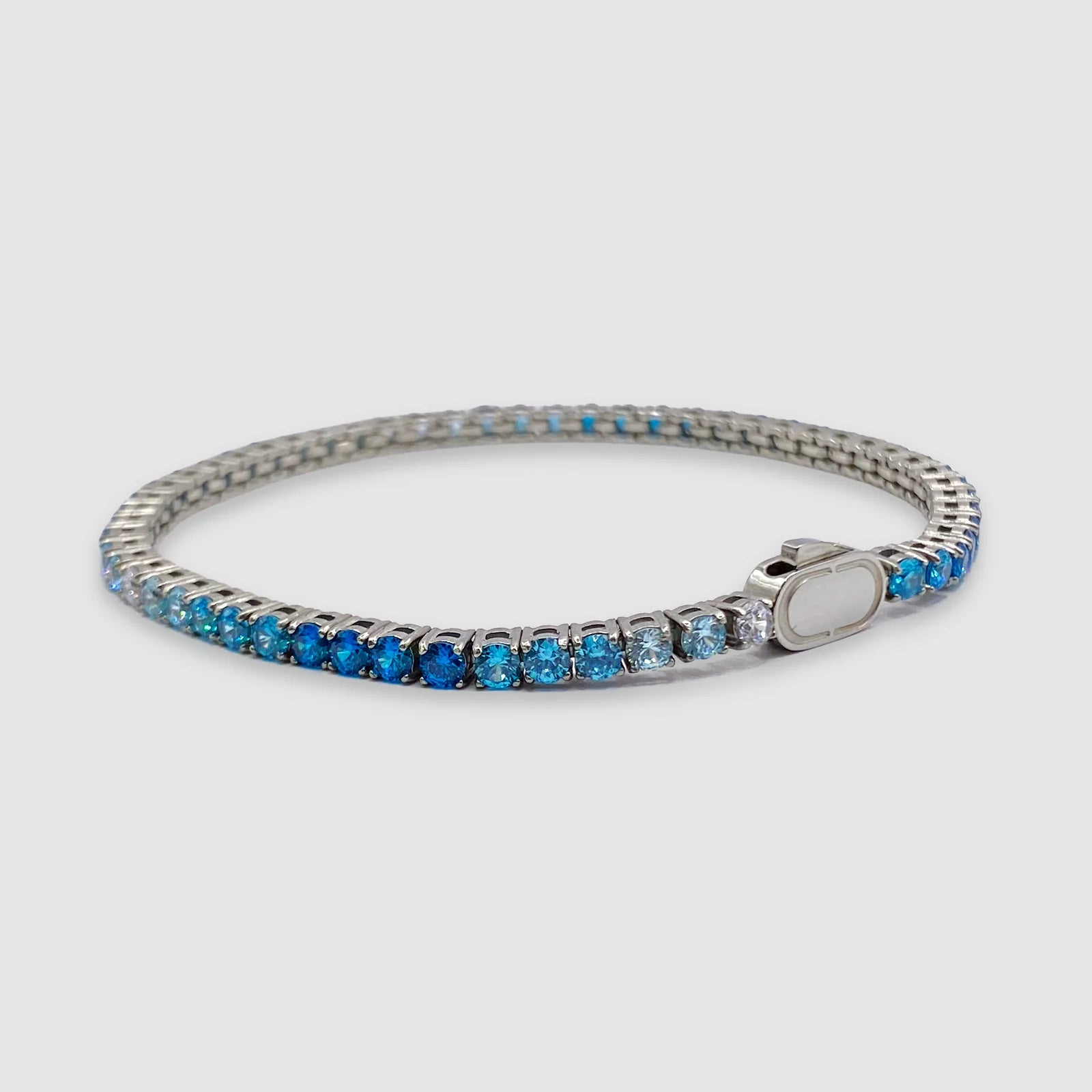 DUPLO ICE AZUL PRATA 3MM (PULSEIRA) - Coqueiros Store